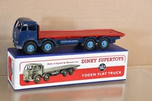 DINKY TOYS 502 REPAINTED BLUE RED FODEN FLAT TRUCK nw - Picture 1 of 9