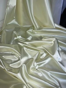 1 mtr pale yellow quality bridal acetate satin dress fabric..45” wide (114cm) - Picture 1 of 4