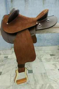 Beautiful HB Rough out leather saddle with beautiful color Size 16". - Picture 1 of 2