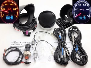 RSR Oil Pressure Display BLACK 4 in 1 Oil Temperature Water Temperature 60mm Instrument - Picture 1 of 9