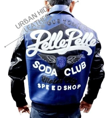 Jaqueta masculina Palle Suda Club 1978 couro bovino motociclista – estilo clássico de pelúcia masculina - Imagem 1 de 4