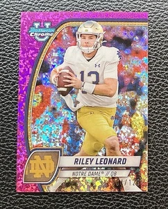 Mini refractor de diamante Riley Leonard Bowman 2024 cromo U fucsia 64/125 #154 - Imagen 1 de 2
