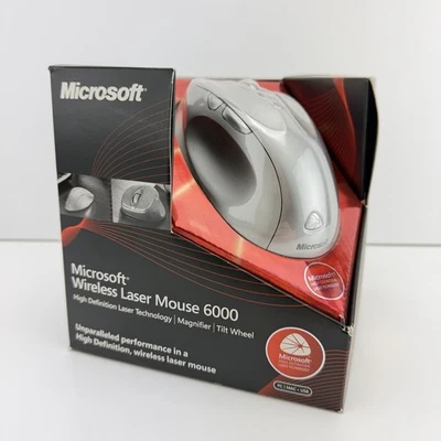 Microsoft Wireless Laser Mouse 6000 Silver 1053 (B5V-00001) NEW SEALED - Image 1 of 4