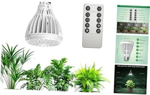 Dimmbare Grow Glühbirne, Vollspektrum mit Fernbedienung, Auto On 32W PAR20 - Bild 1 von 7