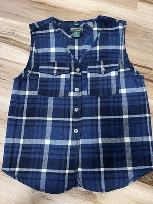 Chaleco American Eagle AE Hombre Mediano M Mezcla Lana Azul Cuadros De Colección Años 90 Italia Foto 1 de 4