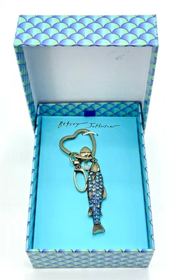 Betsey Johnson Tono Latón Pavé Cristal Sardina Pez Bolsa Dije Llavero Nuevo en Caja Foto 1 de 4