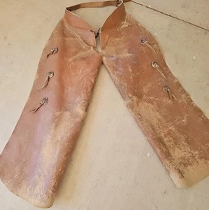 Handgefertigte Leder Cowboy Chaps Western Reitpferd Vintage - Bild 1 von 16