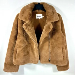 Apparis Dahlia Recycled Polyester Pluche Faux Fur Biker Jacket Medium NEW Vegan - Bild 1 von 14