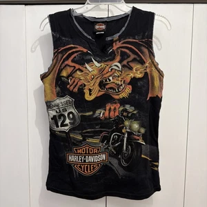 Harley Davidson Dragon Shirt Damen XL, 2009 Smoky Mountain Tennessee USA Made - Bild 1 von 8