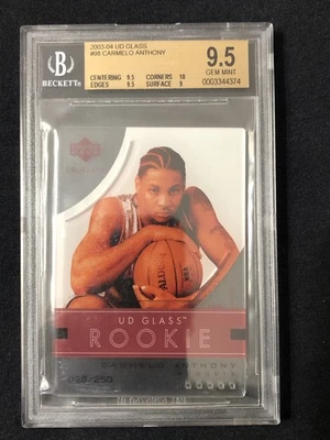 2003-04 Upper Deck Glass Carmelo Anthony #98 RC Rookie #25/250 BGS 9.5 HOF! - Image 1 of 2
