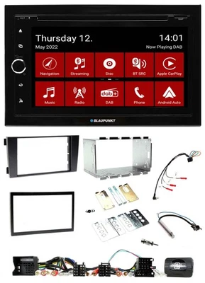 Blaupunkt 2DIN Lenkrad Bluetooth USB TMC DAB Navigation für Audi A6 C5 2001-2004 - Bild 1 von 4