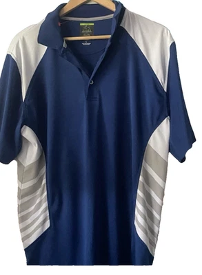 NWOT Men’s Shirt  Sz Large  Blue white gray collared  Grag Norman  short sleeve - Image 1 of 4