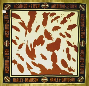 Sciarpa moto Harley Davidson vintage anni 1997 100% seta nero marrone bianco - Foto 1 di 7