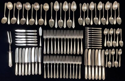 94шт GORHAM WHITING King Albert серебро столовые приборы сервиз для 6 - 3100 г - Изображение 1 из 4