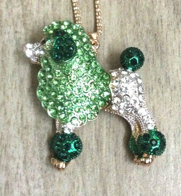 Betsey Johnson Simplemente Encantador Cristal Caniche Perro Colgante Collar ¡Nuevo Estilo! Foto 1 de 2