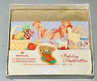 Vintage Hallmark Holiday Postalettes Holiday Scene Teddy Bear 11 Fold Up Letters