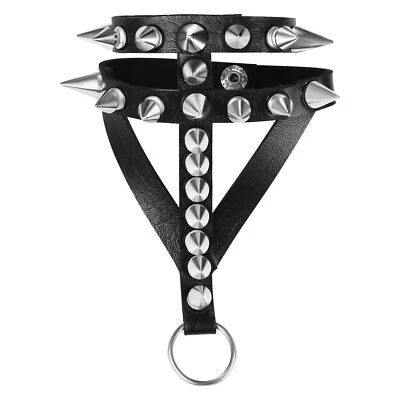 Bracelet Manchette Cuir Rivet Bracelet de Force en Cuir Large Femme Homme Rég... - Photo 1/4