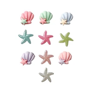 Seaside Treasures - Botones de Shelly - Adornos de espalda plana - Chatarra artesanal - Imagen 1 de 2