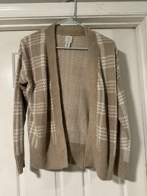 Joie XS Beige And Cream Super Soft  Plaid Sweater Nylon & Viscose - Image 1 of 4
