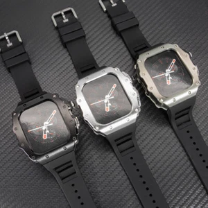 Metal Protective Case Silicon Band for Apple Watch 10 46mm 9 8 7 6 5 4 44mm/45mm - Picture 1 of 10
