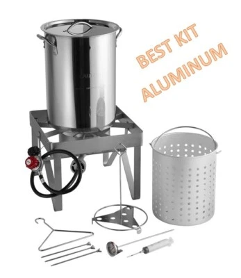 30 夸脱完整豪华铝制火鸡炸锅/蒸汽机套件55,000BTU免运费 — 第 1/4 张图片