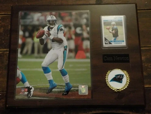 CAROLINA PANTHERS  CAM NEWTON ROOKIE CARD AND PHOTO PLAQUE Cover