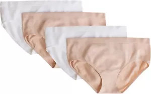 Fruit of the Loom Mädchen Seamless Bikini Slip, 4er Pack Sand/Weiß Large (L) - Bild 1 von 4