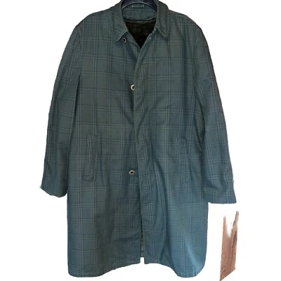 Trench impermeable vintage a cuadros verde Wetherfield con forro de piel sintética Borg Foto 1 de 4