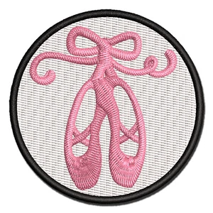 Ballerinas Hausschuhe Ballerina mehrfarbig bestickt Bügelbild Patch Applikation - Bild 1 von 5