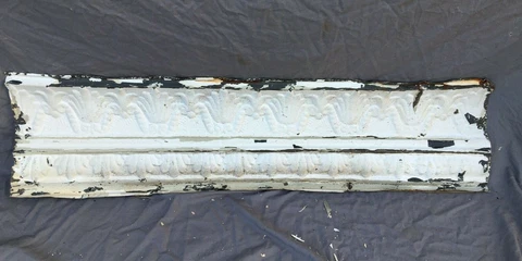 4 Feet Antique Tin Ceiling Boarder Cove Trim Old White Architectural 1197-20B Cover