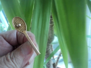 Vintage attraktive 9ct Tennisschläger & Tennisball Brosche um 1920/30er Jahre - Bild 1 von 9
