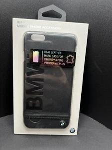 BMW Official iPhone 6+ 6S+ Debossed Logo Signature Collection Black Leather Case - Picture 1 of 3
