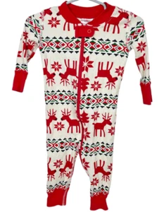 Hanna Andersson Baby Zip Sleeper Pajama 6-9 Christmas Fair Isle Reindeer Holiday - Picture 1 of 4