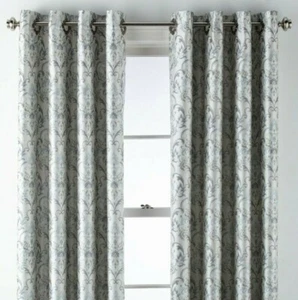 JCP Blaine Blackout Lined Grommet Curtain Panel 50 X 95 Ivory Beige Multi Khaki - Picture 1 of 9