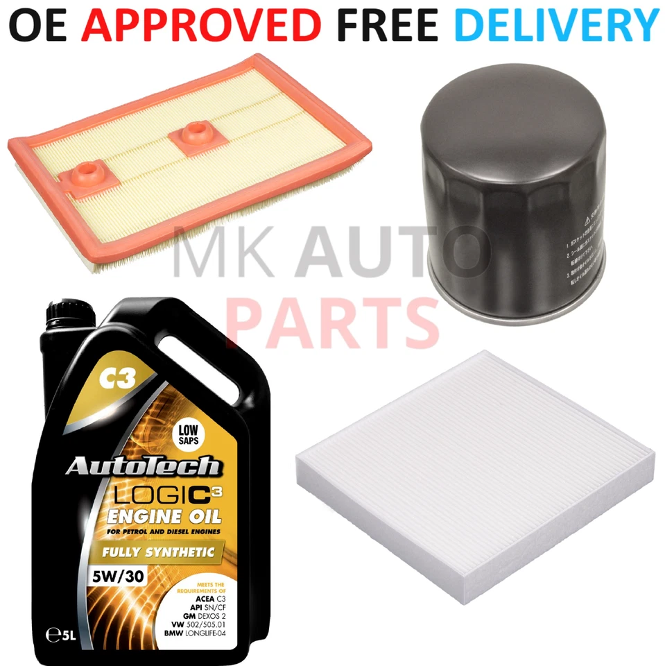 FOR SEAT LEON MK3 1.2 1.4 TSI SERVICE KIT OIL AIR CABIN FILTERS + 5L OIL 2013 ON - Image 1 of 1