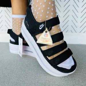 ⭐Nike Icon Classic Platform Chunky Size 7 Women's Sandals Black DH0224-001 New - Picture 1 of 10