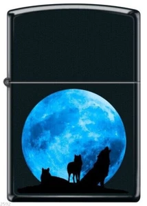 BRIQUET ZIPPO NEUF - LOUPS HURLANT A LA PLEINE LUNE ( Original , Tempete ) - Picture 1 of 2
