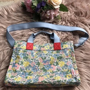 Damen Cath Kidston kleine Beuteltasche Tasche blau Mix Blumenmuster Crossbody Riemen - Bild 1 von 14
