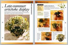 Late-Summer Artichoke Display - Decorating Secret World Of Herbs Fact File Card