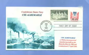 Css Albemarle Confederati Corazzata RAM, Guerra Civile Nave Navale Cover Day Pm - Foto 1 di 1