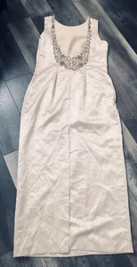 Nuevo con etiquetas Vestido de novia vintage Jessica McClintock para mujer talla 14 beige maxi formal - Imagen 1 de 8