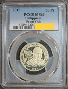 Philippines 2015 50 Piso (Papal Visit) PCGS MS66 - Picture 1 of 4