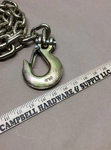 Cadena de remolque de 3/8" grado 70 transporte 8' + 1 gancho de agarre para horquilla y 1 gancho deslizante para horquilla - Imagen 1 de 3