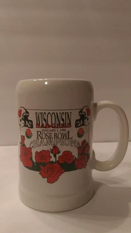 1994 Wisconsin Badgers Rose Bowl Champions Beer Stein Mug Cup NCAA Football Cover