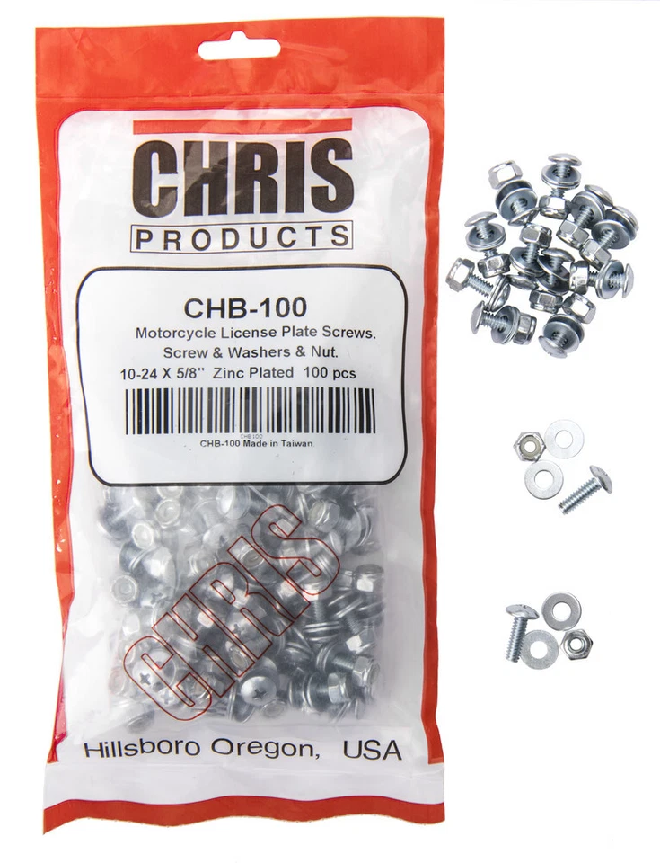 Parafusos de placa de licença Chris Products - 100PK | CHB100 - Imagem 1 de 1