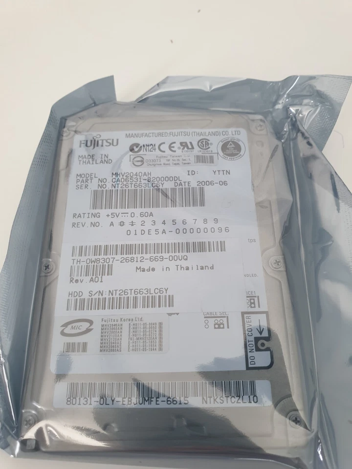 Fujitsu MHV2040AH Laptop 2.5" IDE ATA PATA Hard Drive CA06531-B20000DL - Image 1 of 1