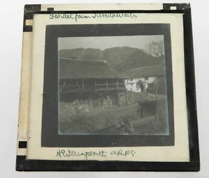 Antike s/w Glas Zauber Laterne Schieber Eibe Bauernhof Coniston um 1920 - Bild 1 von 3