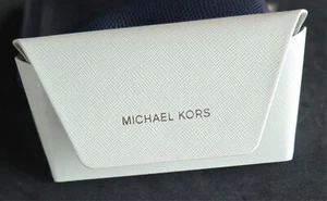 NEW MICHAEL KORS WHITE AUTHENTIC EYEGLASSES SUNGLASSES CASE W/CLOTH - Picture 1 of 3