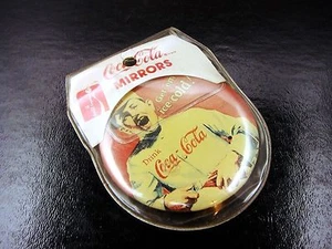 Coca Cola 1991 Coca-Cola espejo de bolsillo tamaño botón publicidad  - Imagen 1 de 2