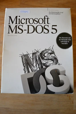 Microsoft MS-DOS 5 - 5,25" con scatola originale e manuale utente - Immagine 1 di 4